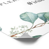 Poster Feuillage de verdure partage l'amour étiquette pho (Coin)