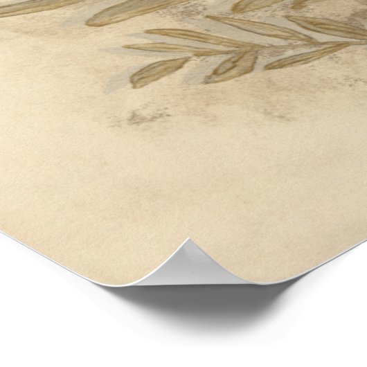 Poster Feuillage doré I (Coin)