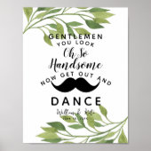 Poster feuillage en feuilles vertes GENTLEMEN SALLE DE BA (Devant)