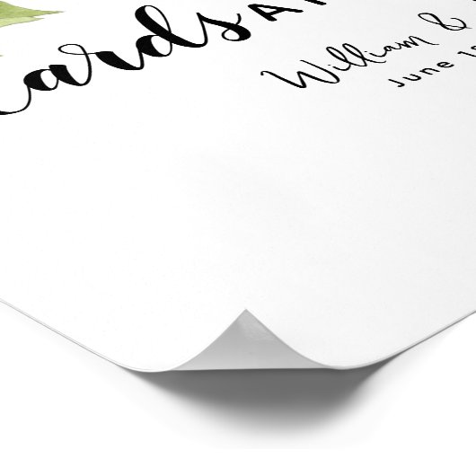 Poster feuillage feuilles vertes cartes & cadeaux mariage (Coin)
