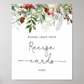 Poster Feuillage persistant hivernal laissez votre carte  (Devant)