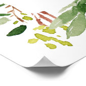 POSTER FEUILLAGE SUCCULENT AQUARELLE BIENVENUE À LA BABY (Coin)