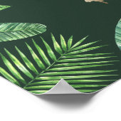 Poster Feuillage tropical + baby shower jumeau d'animaux (Coin)