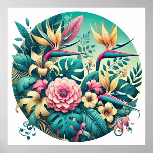 Poster Feuillage Tropical Irridescent Téléchargeable (Devant)
