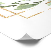 Poster Feuillage verdoyant cadre or succulent signe de bi (Coin)