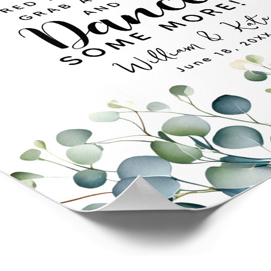 Poster feuillage verdoyant mariage tongs panneau mariage (Coin)