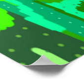 Poster Feuillage Vert Abstrait (Coin)