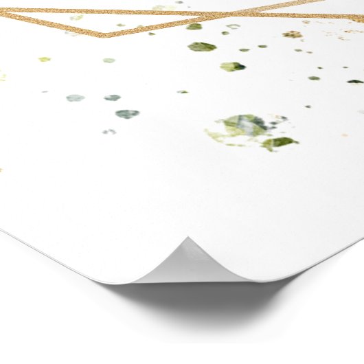 Poster Feuillage vert eucalyptus or signe débranché (Coin)