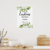 Poster feuillage vert feuille créer votre propre personna (Cuisine)