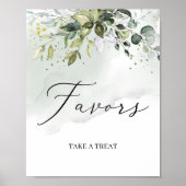 Poster Feuillage vert moderne feuille boho faveurs signe (Devant)