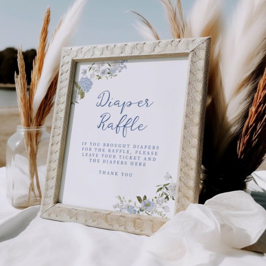 Poster Feuillards à couches florale bleu doux