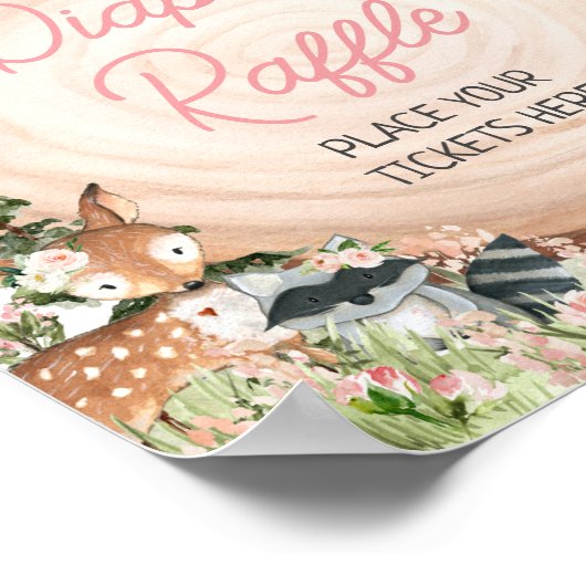 Poster Feuillards de bois Floral (Coin)