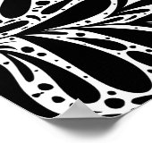 Poster Feuille abstrait noir et blanc (Coin)