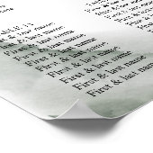 Poster Feuille aquarelle de verdure douce | Poussière d'o (Coin)