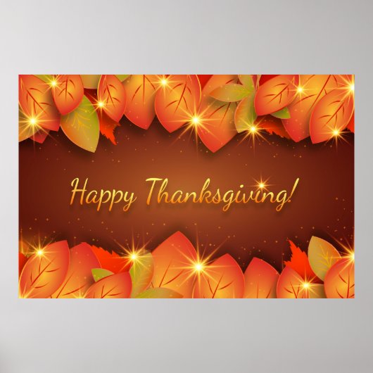 Poster Feuille bon thanksgiving (Devant)
