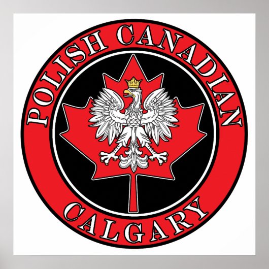 Poster Feuille canadienne polonaise ronde de Calgary (Devant)