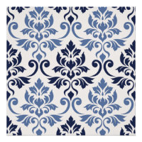 Feuille Damask Big Motif Blues on Cream