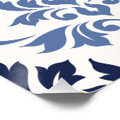 Poster Feuille Damask Big Motif Blues on Cream (Coin)