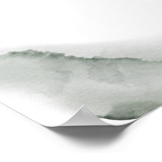 Poster Feuille d'aquarelle verte douce | Poussière d'or | (Coin)