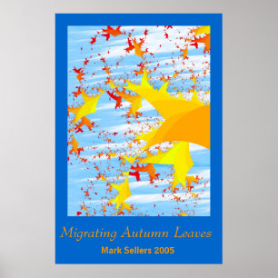 Poster Feuille d'automne de migration des vendeurs de
