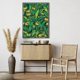 Poster Feuille de bananier & Combo de fruits Jungle tro