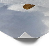 Poster feuille de chêne sur la neige (Coin)