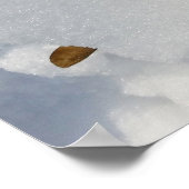 Poster feuille de chêne sur la neige (Coin)