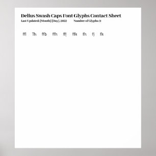 Poster Feuille de contact pour les glyphes de police Casq