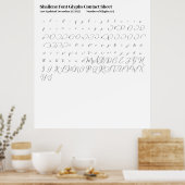 Poster Feuille de contact Shailene Font Glyphes (Cuisine)