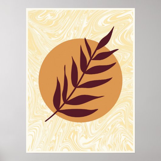 Poster Feuille de coucher de soleil de marbre (Devant)