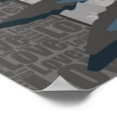 Poster Feuille de fougère gris stylisée (Coin)