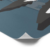 Poster Feuille de fougère gris stylisée (Coin)