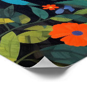 Poster Feuille de la peinture de Gorilla Fleurs co (Coin)