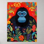 Poster Feuille de la peinture de Gorilla Fleurs co (Devant)