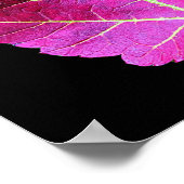 Poster Feuille de Maple rouge d'automne sur fond floral n (Coin)
