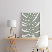 Poster Feuille de Monstera, plante vert sauge