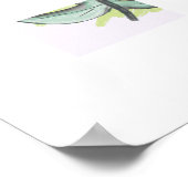 Poster Feuille de monstera verte dessin manuel (Coin)