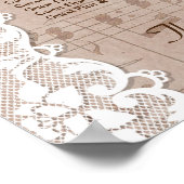 Poster Feuille de musique romantique & Mariage de dentell (Coin)