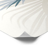 Poster Feuille de palme bleue avec ombre (Coin)