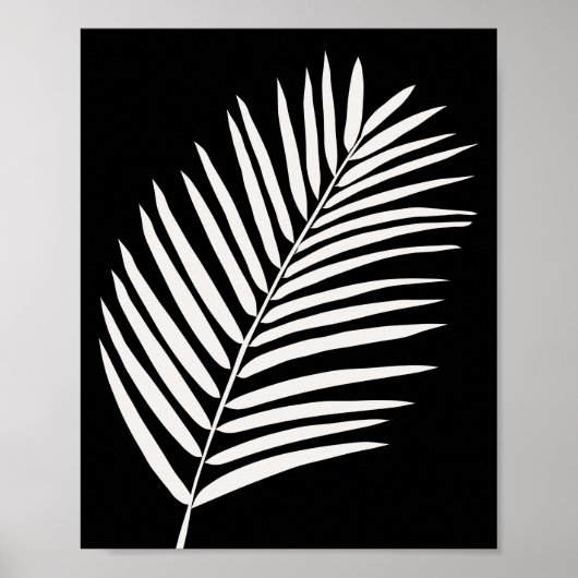 Poster Feuille de palme tropicale noire (Devant)