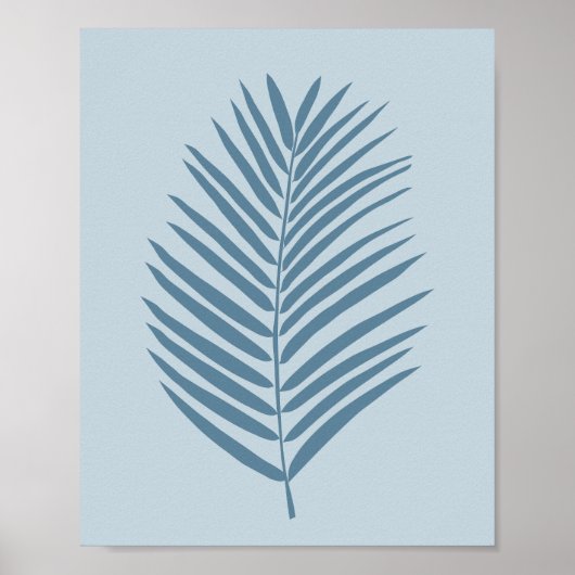 Poster Feuille de palmier bleu clair (Devant)
