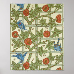 Poster Feuille de papier peint William morris d'un ensemb