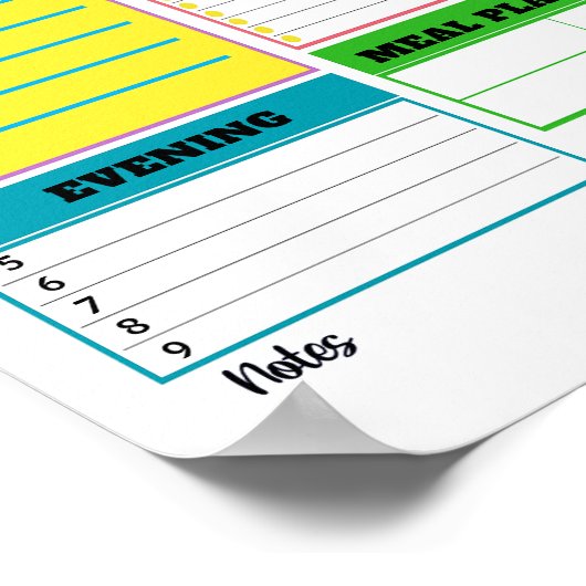 Poster Feuille de planification quotidienne (Coin)