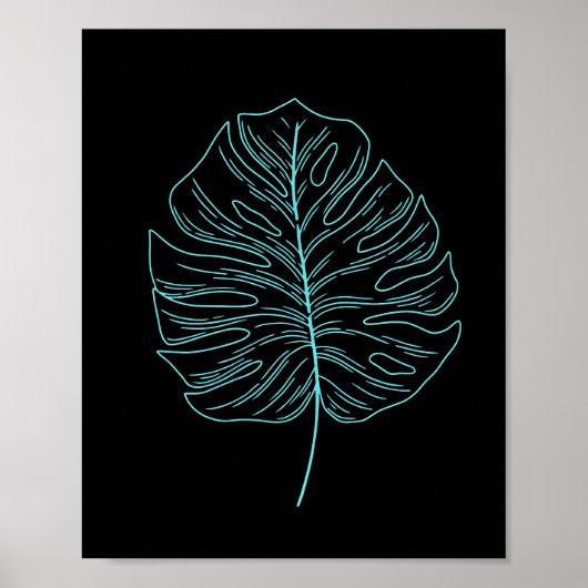 Poster Feuille de Plante de fromage suisse Neon (Devant)