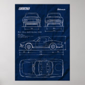 Poster feuille de route fiat dino 2400 spider (Devant)