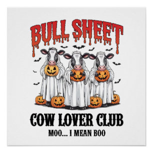 Poster Feuille de taureau Halloween vintage