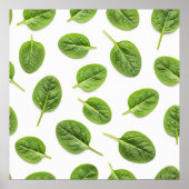 Poster Feuille d'épinards bio Motif sans couture (Devant)