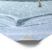 Poster Feuille d'érable congelée sur glace (Coin)