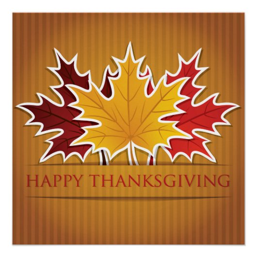 Poster Feuille d'érable de Thankesgiving (Devant)