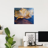 Poster Feuille d'érable jaune congelée Automne Nature (Bureau à domicile)